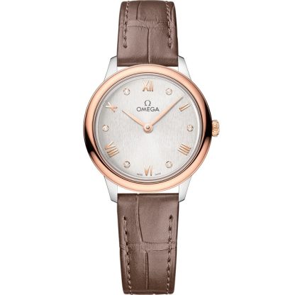 Omega De Ville Prestige 27,5 mm, stål - Sedna™ guld på läderarmband 434.23.28.60.52.001