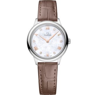Omega De Ville Prestige 27,5 mm, stål på läderband 434.13.28.60.55.001