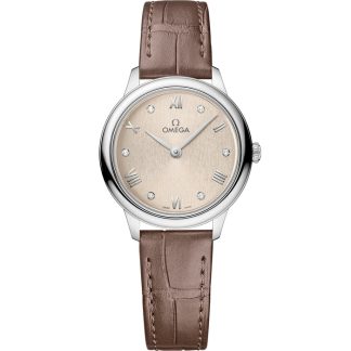 Omega De Ville Prestige 27,5 mm, stål på läderband 434.13.28.60.59.001