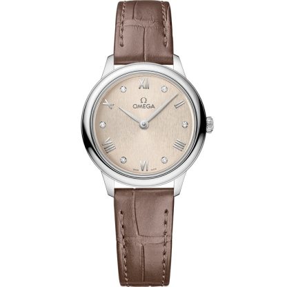 Omega De Ville Prestige 27,5 mm, stål på läderband 434.13.28.60.59.001