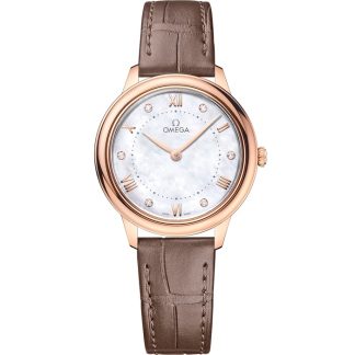 Omega De Ville Prestige 30 mm, Sedna™ guld på läderarmband 434.53.30.60.55.001