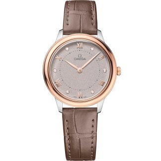 Omega De Ville Prestige 30 mm, stål - Sedna™ guld på läderarmband 434.23.30.60.52.001