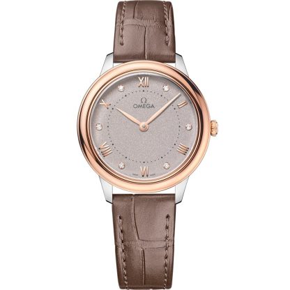Omega De Ville Prestige 30 mm, stål - Sedna™ guld på läderarmband 434.23.30.60.52.001