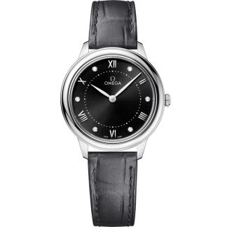 Omega De Ville Prestige 30 mm, stål på läderband 434.13.30.60.51.001