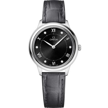 Omega De Ville Prestige 30 mm, stål på läderband 434.13.30.60.51.001