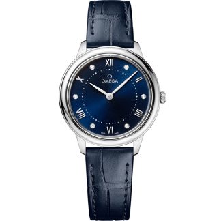 Omega De Ville Prestige 30 mm, stål på läderband 434.13.30.60.53.001