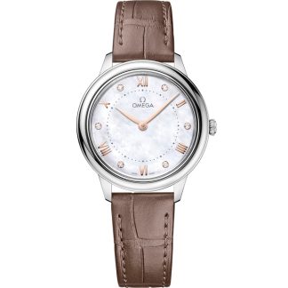 Omega De Ville Prestige 30 mm, stål på läderband 434.13.30.60.55.001