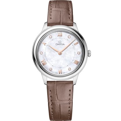 Omega De Ville Prestige 30 mm, stål på läderband 434.13.30.60.55.001