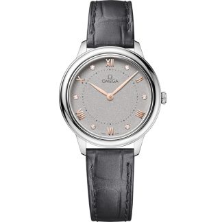 Omega De Ville Prestige 30 mm, stål på läderband 434.13.30.60.56.001