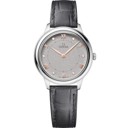 Omega De Ville Prestige 30 mm, stål på läderband 434.13.30.60.56.001