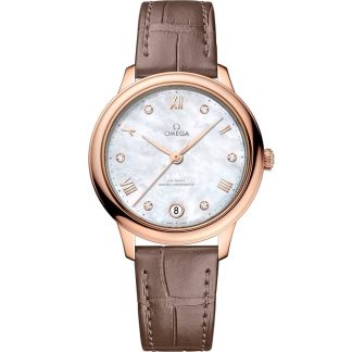 Omega De Ville Prestige 34 mm, Sedna™ guld på läderarmband 434.53.34.20.55.001