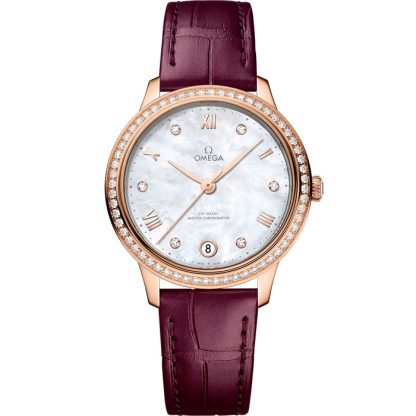 Omega De Ville Prestige 34 mm, Sedna™ guld på läderarmband 434.58.34.20.55.001