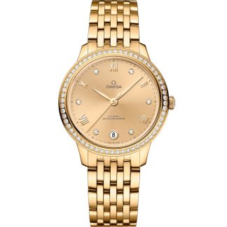 Omega De Ville Prestige 34 mm, gult guld på gult guld 434.55.34.20.58.001