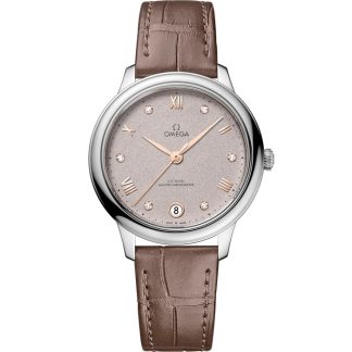 Omega De Ville Prestige 34 mm, stål på läderband 434.13.34.20.52.002