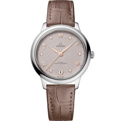Omega De Ville Prestige 34 mm, stål på läderband 434.13.34.20.52.002