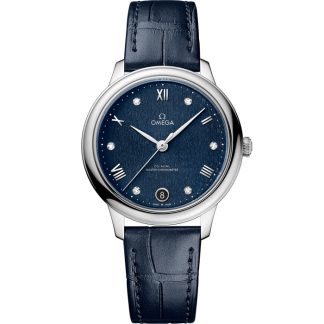 Omega De Ville Prestige 34 mm, stål på läderband 434.13.34.20.53.002