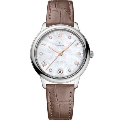 Omega De Ville Prestige 34 mm, stål på läderband 434.13.34.20.55.001