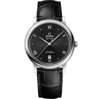 Omega De Ville Prestige 39,5 mm, stål på läderarmband 424.13.40.20.01.002