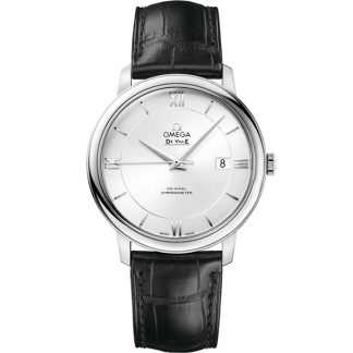Omega De Ville Prestige 39,5 mm, stål på läderband 424.13.40.20.02.001