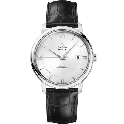 Omega De Ville Prestige 39,5 mm, stål på läderband 424.13.40.20.02.001