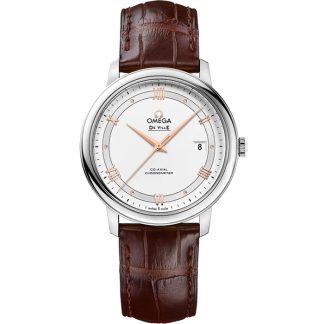 Omega De Ville Prestige 39,5 mm, stål på läderband 424.13.40.20.02.002