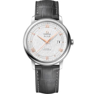 Omega De Ville Prestige 39,5 mm, stål på läderband 424.13.40.20.02.005