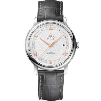 Omega De Ville Prestige 39,5 mm, stål på läderband 424.13.40.20.02.005