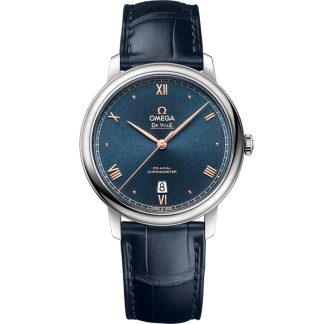 Omega De Ville Prestige 39,5 mm, stål på läderrem 424.13.40.20.03.004