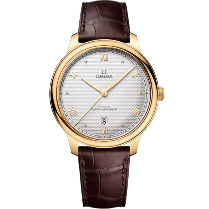 Omega De Ville Prestige 40 mm, gult guld på läderrem 434.53.40.20.02.002