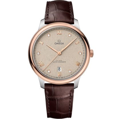 Omega De Ville Prestige 40 mm, stål - Sedna™ guld på läderarmband 434.23.40.20.59.001