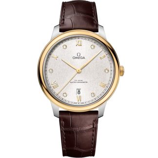 Omega De Ville Prestige 40 mm, stål - gult guld på läderarmband 434.23.40.20.52.001