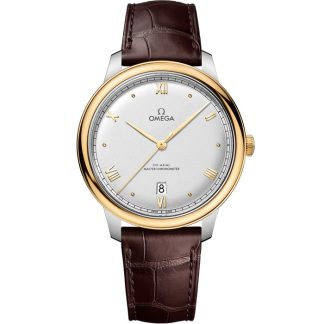 Omega De Ville Prestige 40 mm, stål - gult guld på läderrem 434.23.40.20.02.002