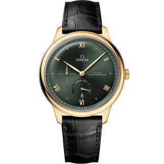 Omega De Ville Prestige 41 mm, gult guld på läderrem 434.53.41.21.10.001