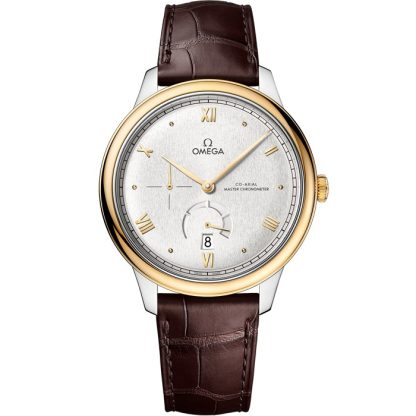 Omega De Ville Prestige 41 mm, stål - gult guld på läderrem 434.23.41.21.02.001