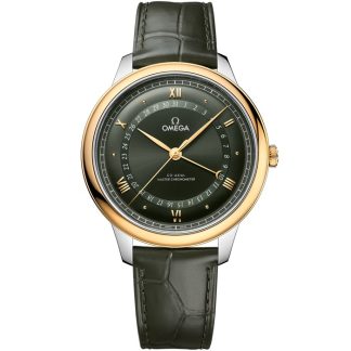 Omega De Ville Prestige 42 mm, stål - gult guld på alligator 434.23.42.22.10.001