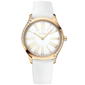 Omega De Ville Trésor 36 mm, Moonshine™-guld på gummirem 428.57.36.60.04.001