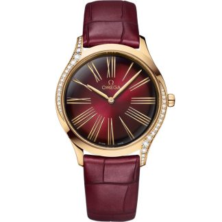 Omega De Ville Trésor 36 mm, Moonshine™-guld på läderarmband 428.58.36.60.11.001
