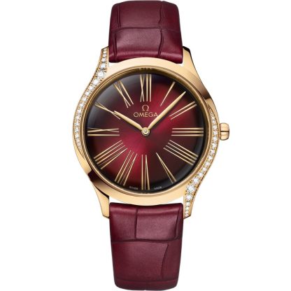 Omega De Ville Trésor 36 mm, Moonshine™-guld på läderarmband 428.58.36.60.11.001