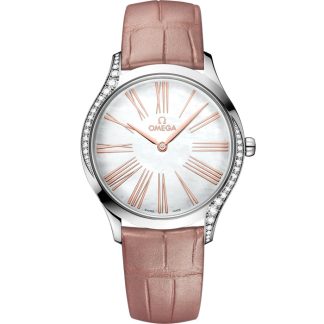 Omega De Ville Trésor 36 mm, stål på läderarmband 428.18.36.60.05.002