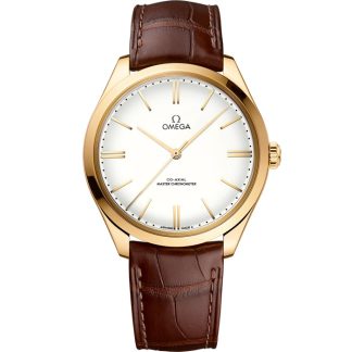 Omega De Ville Trésor 40 mm, gult guld på läderrem 435.53.40.21.09.001