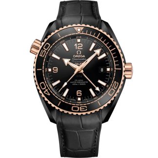 Omega Deep Black Seamaster Planet Ocean 600M 45,5 mm, svart keramik på läderrem med gummifodring 215.63.46.22.01.001