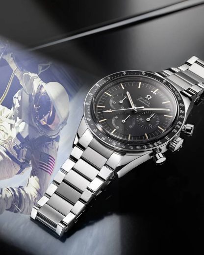 Omega Exclusive access Speedmaster Calibre 321 39,7 mm, stål på stål 311.30.40.30.01.001 - Bild 4