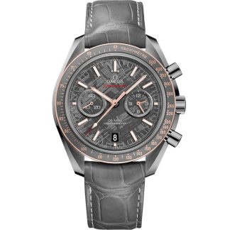 Omega Meteorite Speedmaster Dark Side of the Moon 44,25 mm, grå keramik på läderband med viklås 311.63.44.51.99.001
