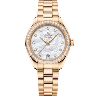 Omega New Seamaster Aqua Terra 150M 30 mm, Moonshine™ guld på Moonshine™ guld 220.55.30.20.55.001