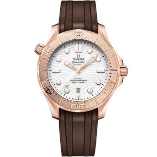 Omega New Seamaster Diver 300M 42 mm, Sedna™ guld på gummiband 210.52.42.20.04.001