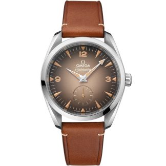 Omega New Seamaster Railmaster 38 mm, stål på läderband 235.12.38.20.13.001