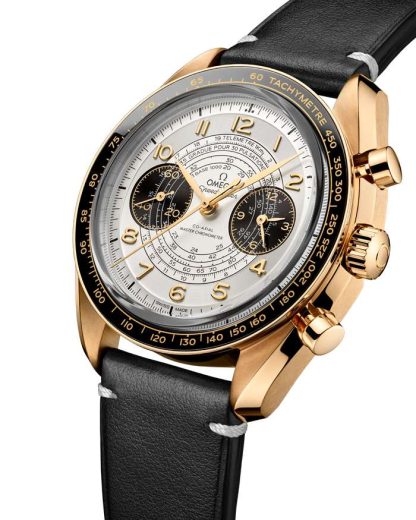 Omega Paris 2024 Speedmaster Chronoscope 43 mm, Moonshine™ guld på läderarmband 522.62.43.51.02.001 - Bild 3