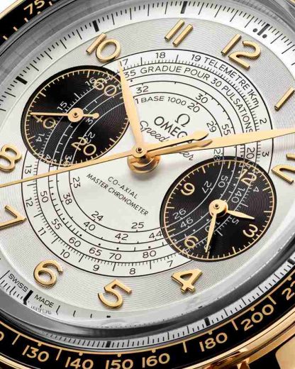 Omega Paris 2024 Speedmaster Chronoscope 43 mm, Moonshine™ guld på läderarmband 522.62.43.51.02.001 - Bild 4