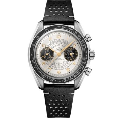 Omega Paris 2024 Speedmaster Chronoscope 43 mm, stål på läderarmband 522.32.43.51.02.001