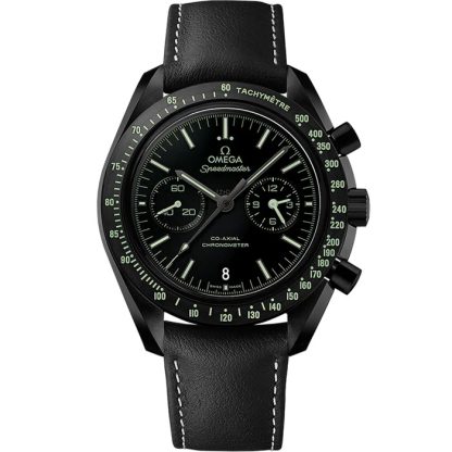 Omega Pitch Black Speedmaster Dark Side of the Moon 44,25 mm, svart keramik på läderband 311.92.44.51.01.004